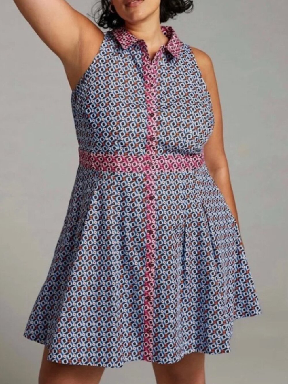 Anthropologie Maeve Buckley Mini Dress 4 Printed Fit & Flare